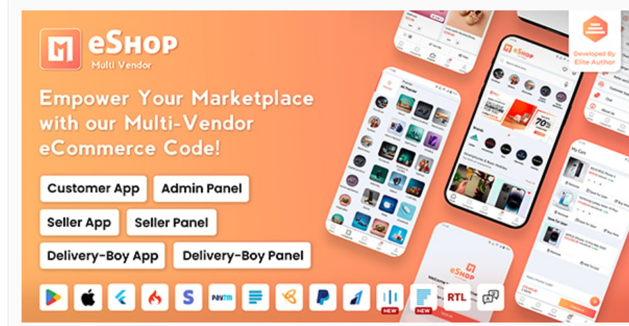 eShop - Multi Vendor eCommerce App & eCommerce Vendor Marketplace Flutter App