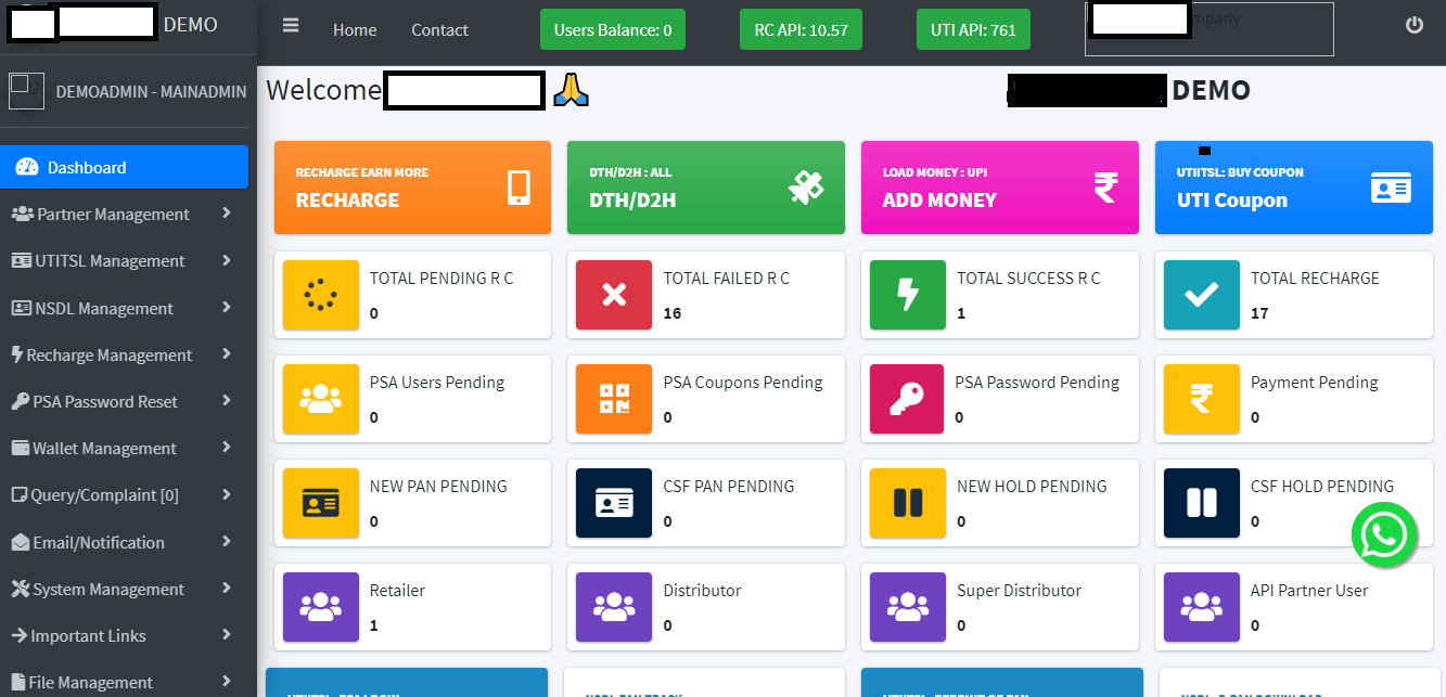 Advance Recharge Website Application Software With NSDL And UTI Portal Source Code CodeMinta